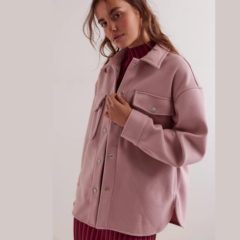 NWOT We The Free X FREE PEOPLE Lola Shirt Jacket Blush Pink